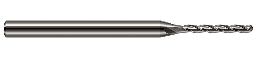 Picture of Harvey Tool 34093 Dia 0.093 LOC 0.7500 OAL2.50 End Mill Standard Flute Standard Helix Carbide Uncoated Single End Ball NoseBall